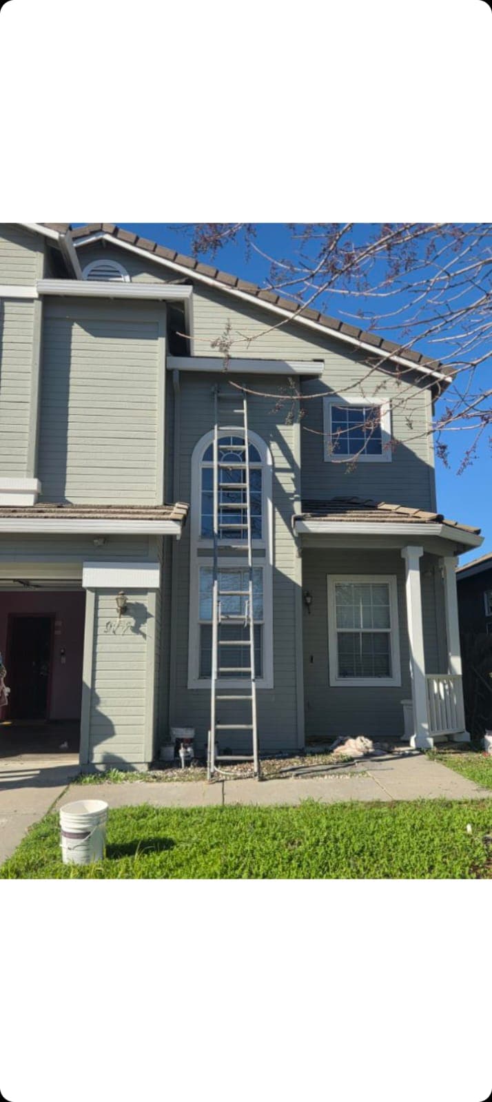 Freshly painted two-story home exterior