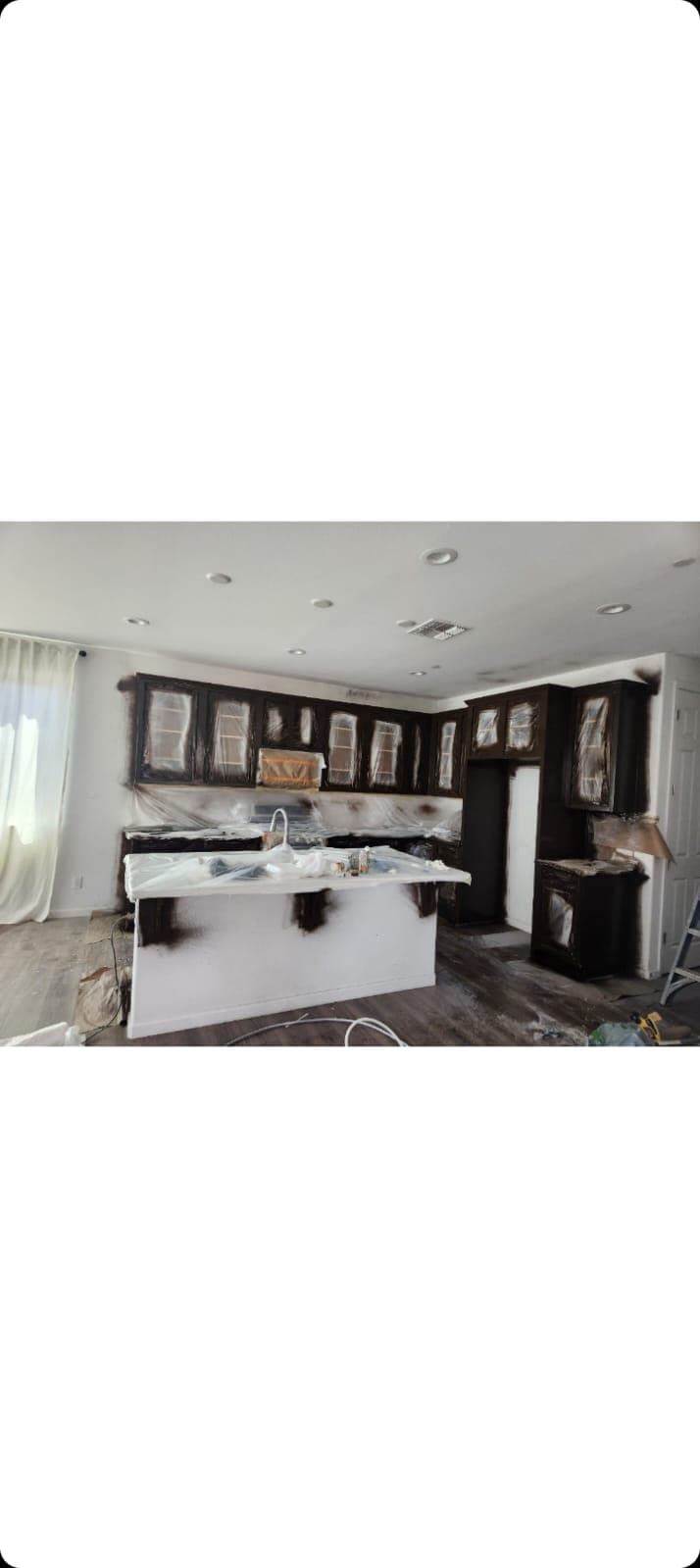 Dark cabinet kitchen repaint