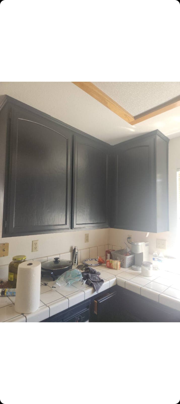 Gray refinished cabinets